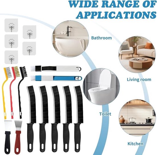 17-delige reinigingsborstelset voor voegen, keuken en badkamer — afbeelding 4