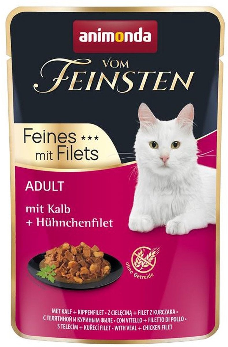 Solidchoice - Natvoer voor Katten met Kalf en Kipfilet, 18 x 85 g