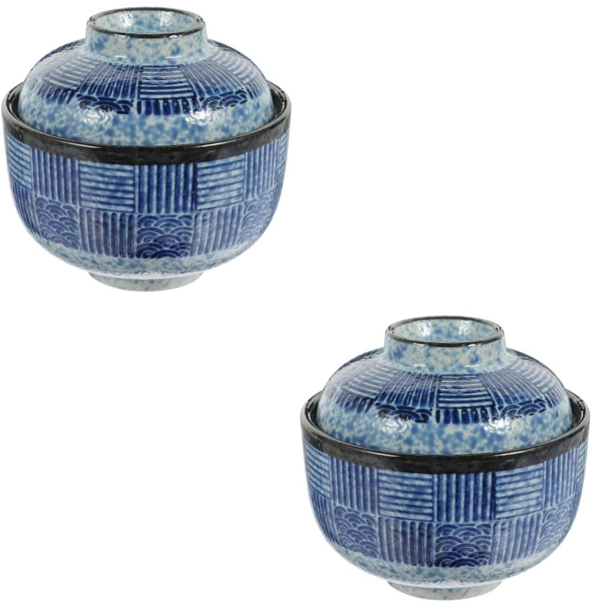 Solidchoice - Set van 2 Japanse Soepkommen met Deksel en Lepel