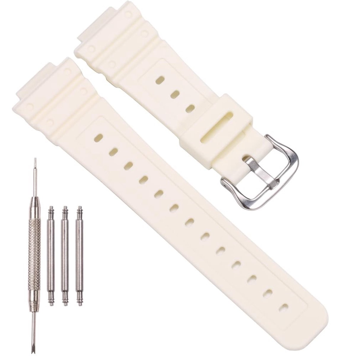 Solidchoice - Witte Resin Horlogeband voor G-shock 22mm