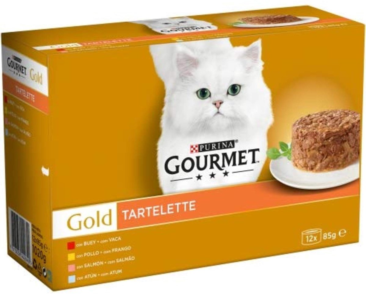 Solidchoice - Natvoer voor Katten met Diverse Smaken, 8 x 12 Blikken van 85g