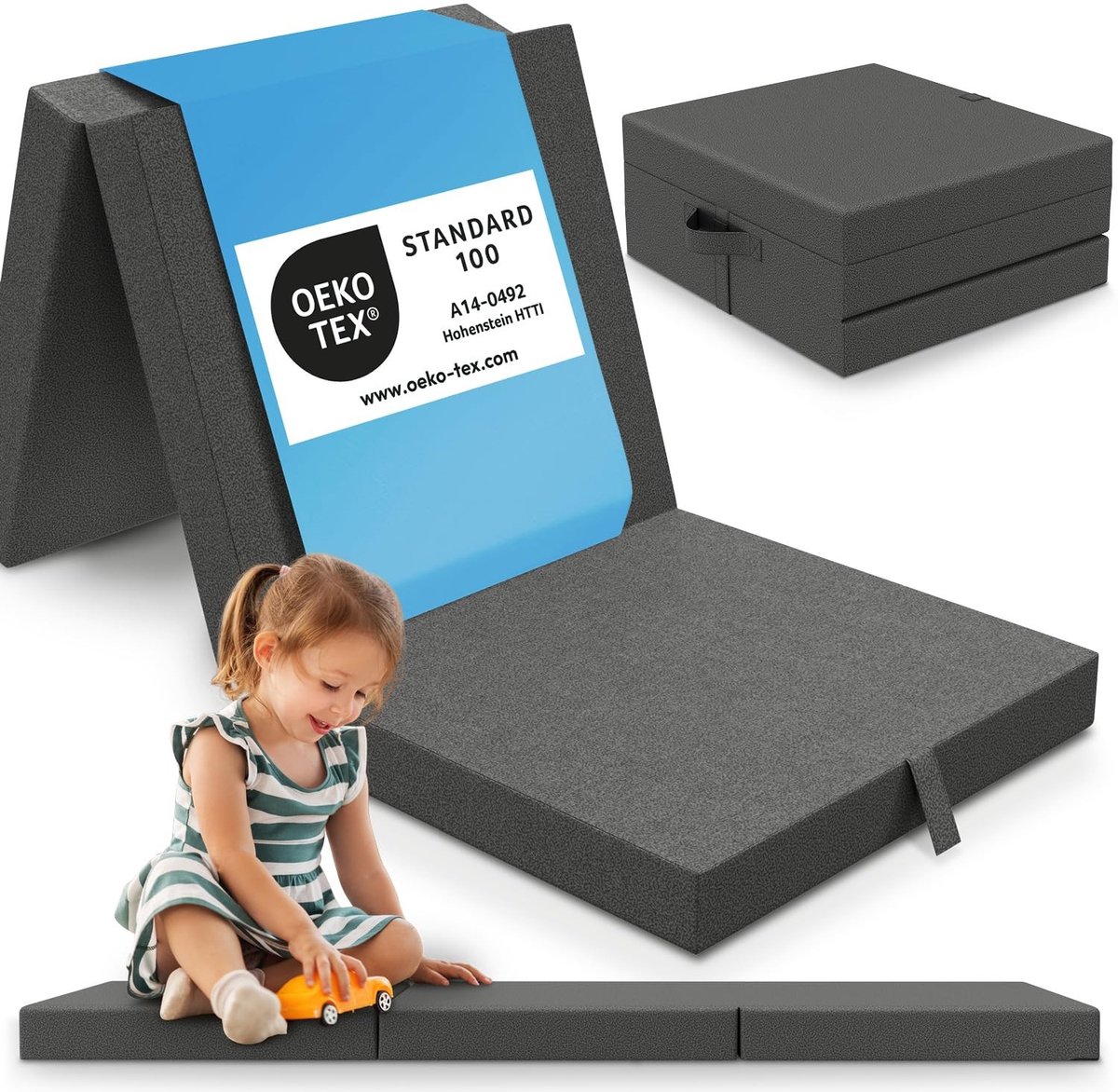 Solidchoice - Vouwmatras 65 x 195 cm, 9 cm Hoog, Ideaal voor Kinderen en Kamperen