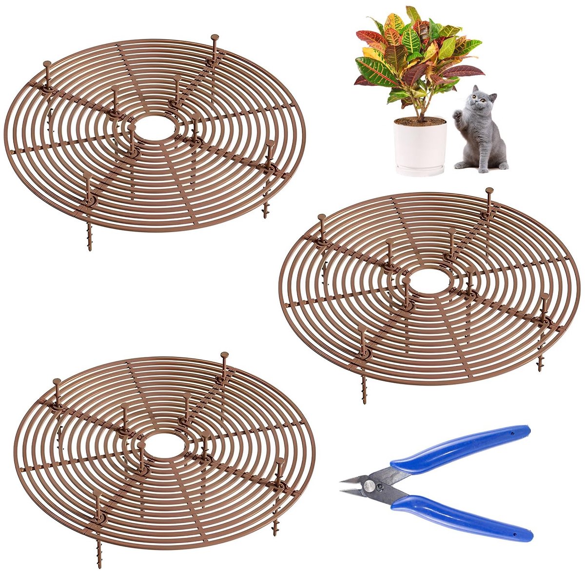 Solidchoice - Plant Pot Grid Set van 3 voor Tafelmontage