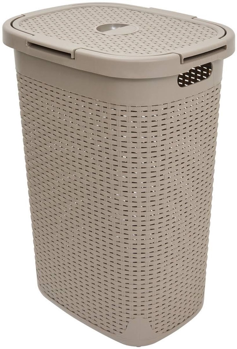 Solidchoice - Rieten Afvalbak 60 Liter in Beige