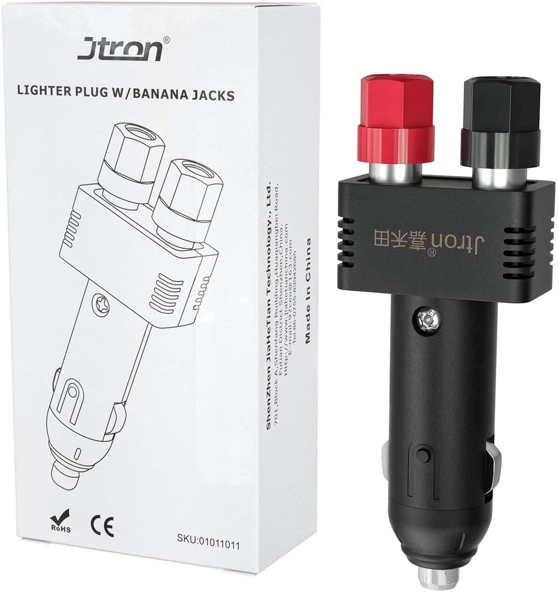 Solidchoice - 12V 10A Auto Sigarettenaansteker Socket met Voedingskabel