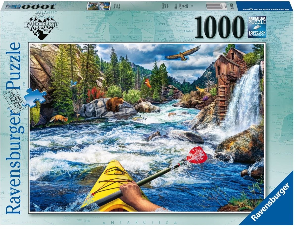 Solidchoice - Puzzel 'Whitewater' - 1000 Stukken Kajak Avontuur voor Volwassenen