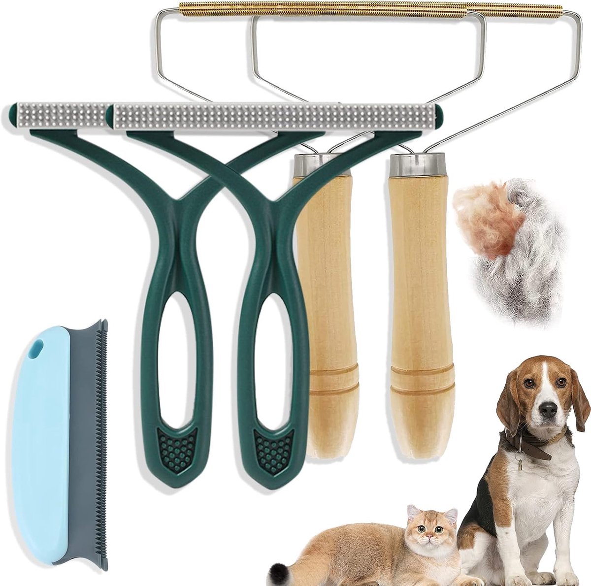 carmdering - Tierhaarentferner Teppich - Katzenhaarentferner - Fusselrasierer - Effiziente Haar removal - Draagbaar Ontwerp - Metaal En Siliconen - Duurzaam En Herbruikbaar - Ideaal Voor Kleding En Auto - 5 Stuks