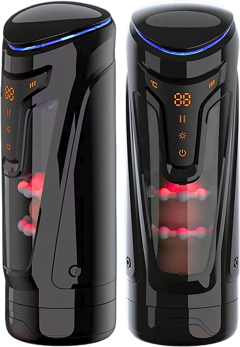 Masturbator voor Mannen-Verbeterd Model 2.0- 9 Vibratiestanden- 8 Zuigstanden- Verwarmingsfunctie- Automatische Blowjob-Simulator- Pocket Pussy