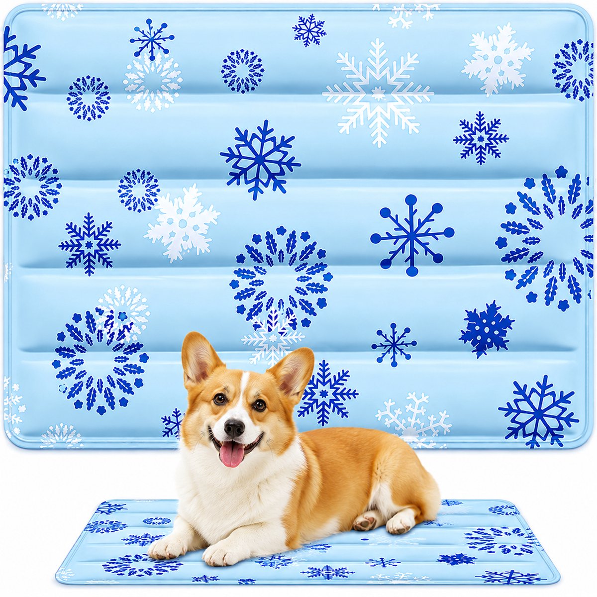 Koelmat voor huisdieren – Koelmat voor katten – Zomermat voor honden – Koelgelmatras – Zomerslaapmat – 60 x 45 cm – Geschikt voor huisdieren tot 20 kg – Blauw