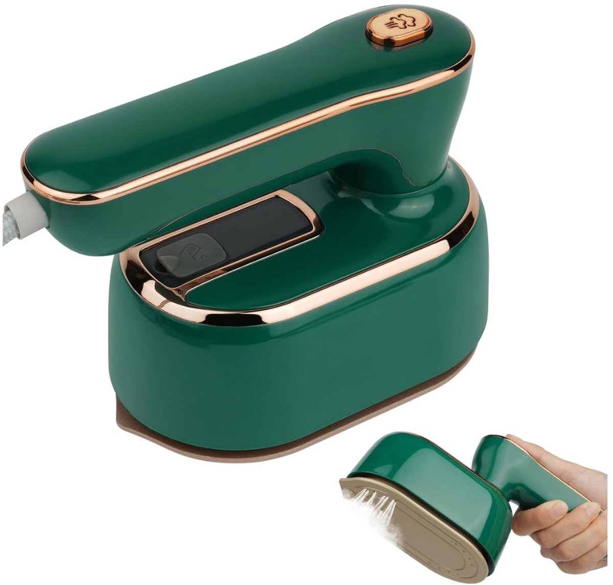 NIVA® Reisstrijkijzer - Handstomer - Mini strijkijzer - Groen - 20cm × 9cm × 10cm