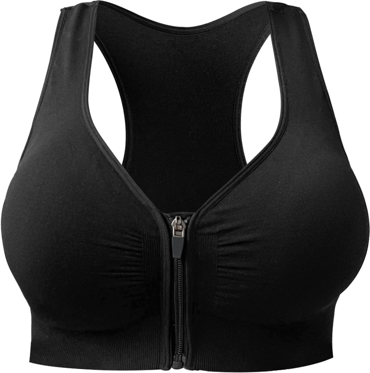VIMOSE BH ritssluiting aan de voorkant dames-BH Grote maten-Comfort BH-postoperatieve bh-afneembare cups-Ondersteunende BH-Beha dames-Zwart-XXXL