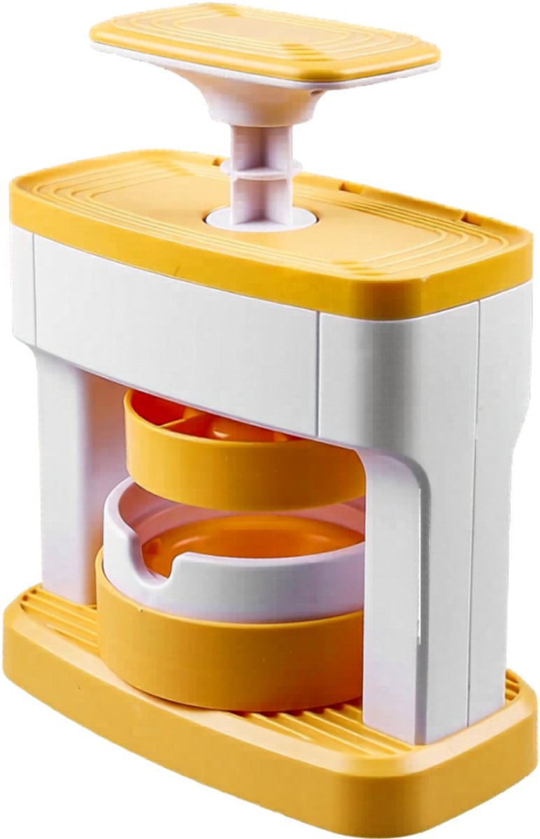 KIRA® Button Maker - Button Maker Machine - DIY Knopen Maken voor Feestjes & Creatieve Projecten - Inclusief 96 Onderdelen – 55mm Pin Maker - Geel/Wit - 15cm x 7cm x 12cm