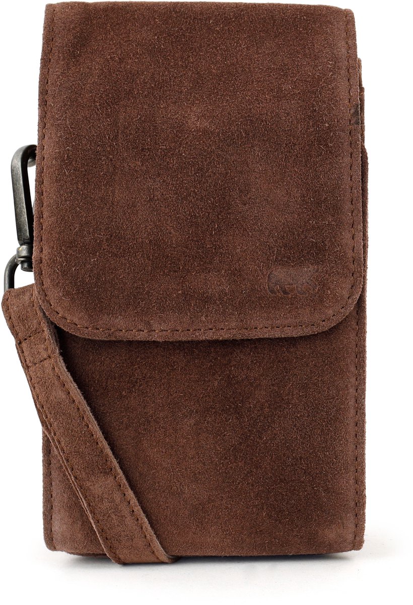 Bear Design Robbie Suede Leren Crossbodytas - Schoudertas - Choco