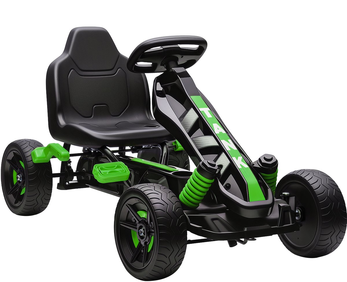 AIYAPLAY Pedal Go Kart-Kunststoff, Metall-100L x 59B x 60,5H cm-Grün