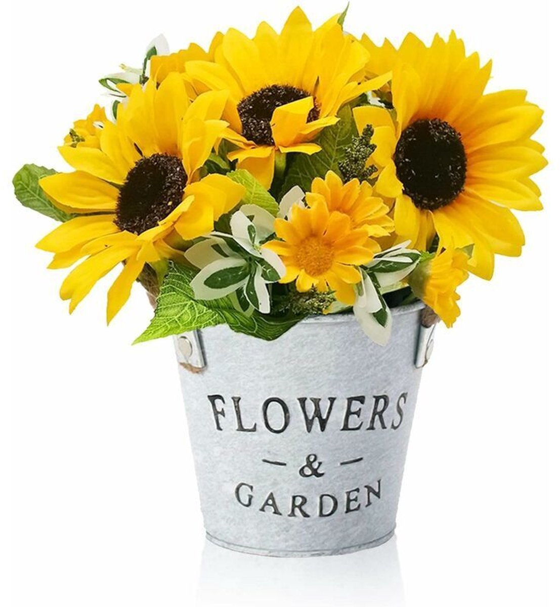 Kunstplanten als decoratie, zoals zonnebloemen, geschikt voor binnen en buiten, kunstbloemen geschikt voor geschikt vooralen potten, mini-plantjes, ideaal geschikt voor huis-, bruilofts-, kantoor-, bureau-, tuin- en feestdecoratie.