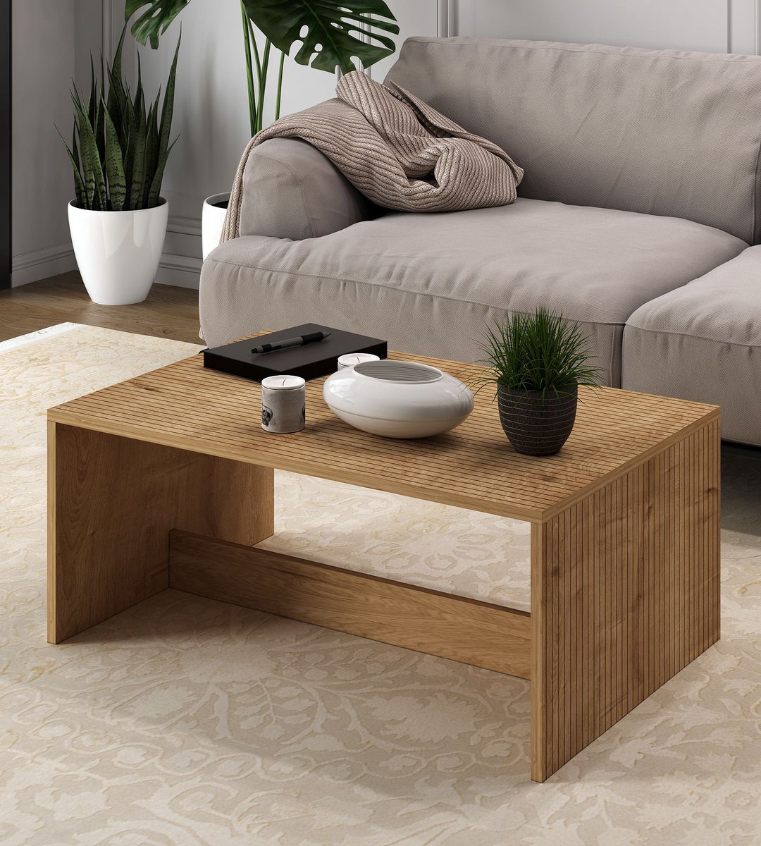 Asir - Salontafel - Saffiereiken - 90 x 60 x 41,4 cm