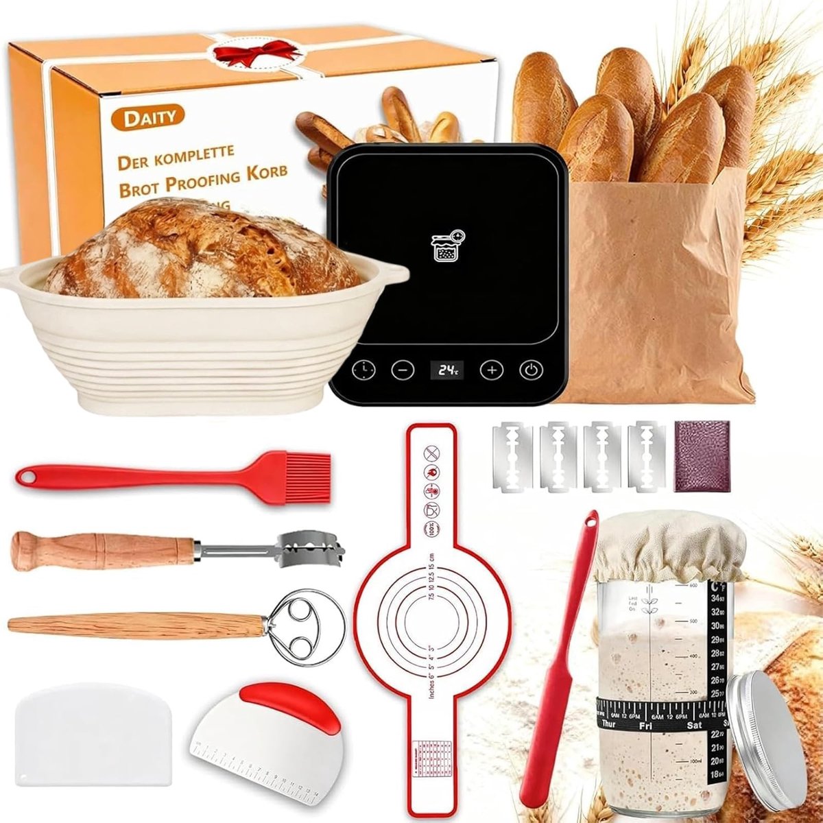 Solidchoice - Zuurdesem Starter Kit met 11 Stuks Bakgerei voor Beginners