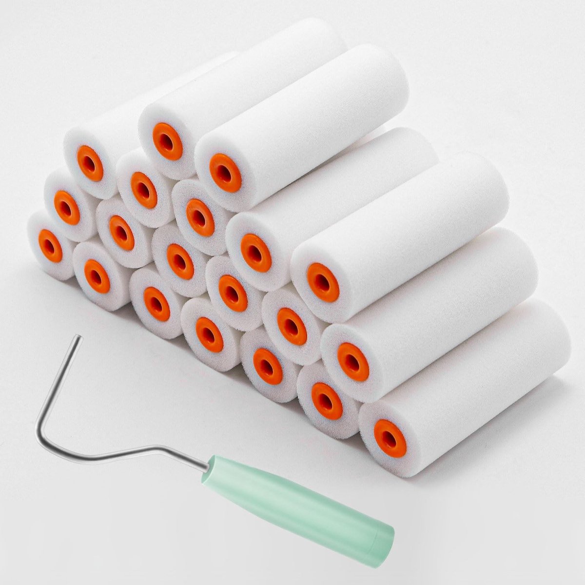 Solidchoice - Set van 20 Mini Schuimverfrollers met Houder