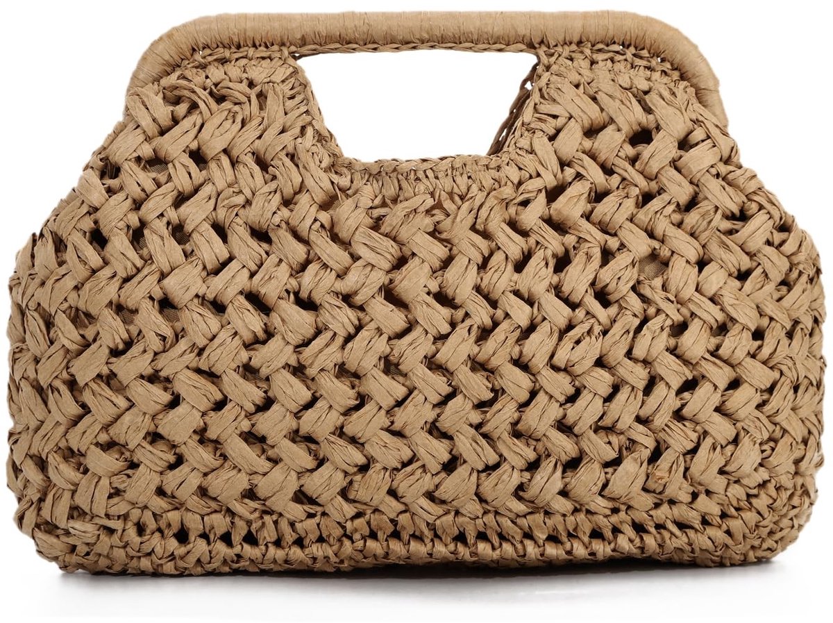 Solidchoice - Gevlochten Dumpling Clutch voor Zomer en Strand