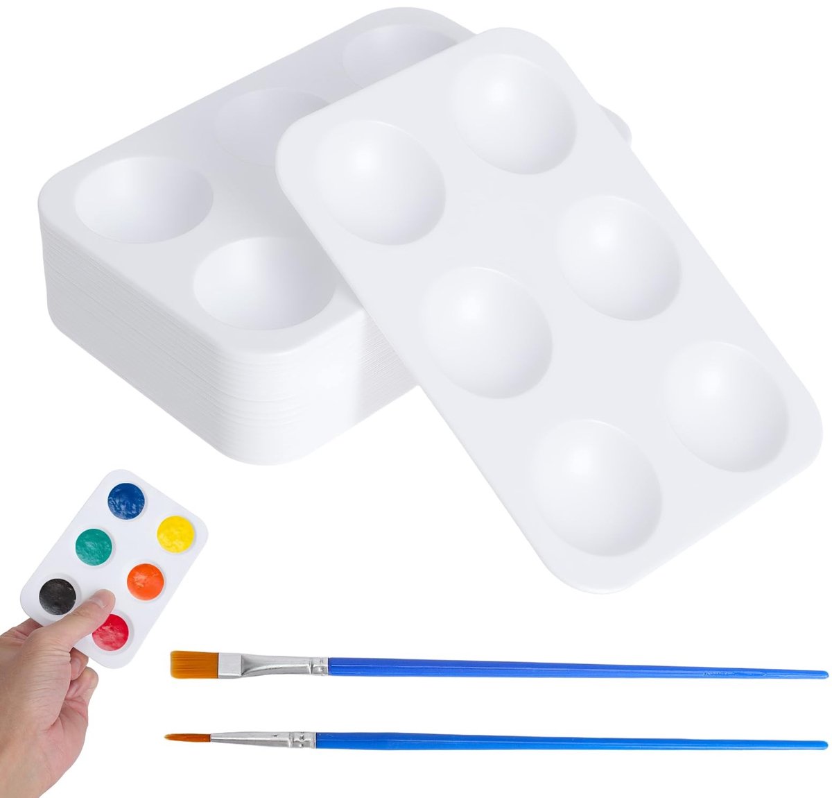 Solidchoice - Herbruikbaar Kunststof Mengpalet voor Schilderen, Set van 20