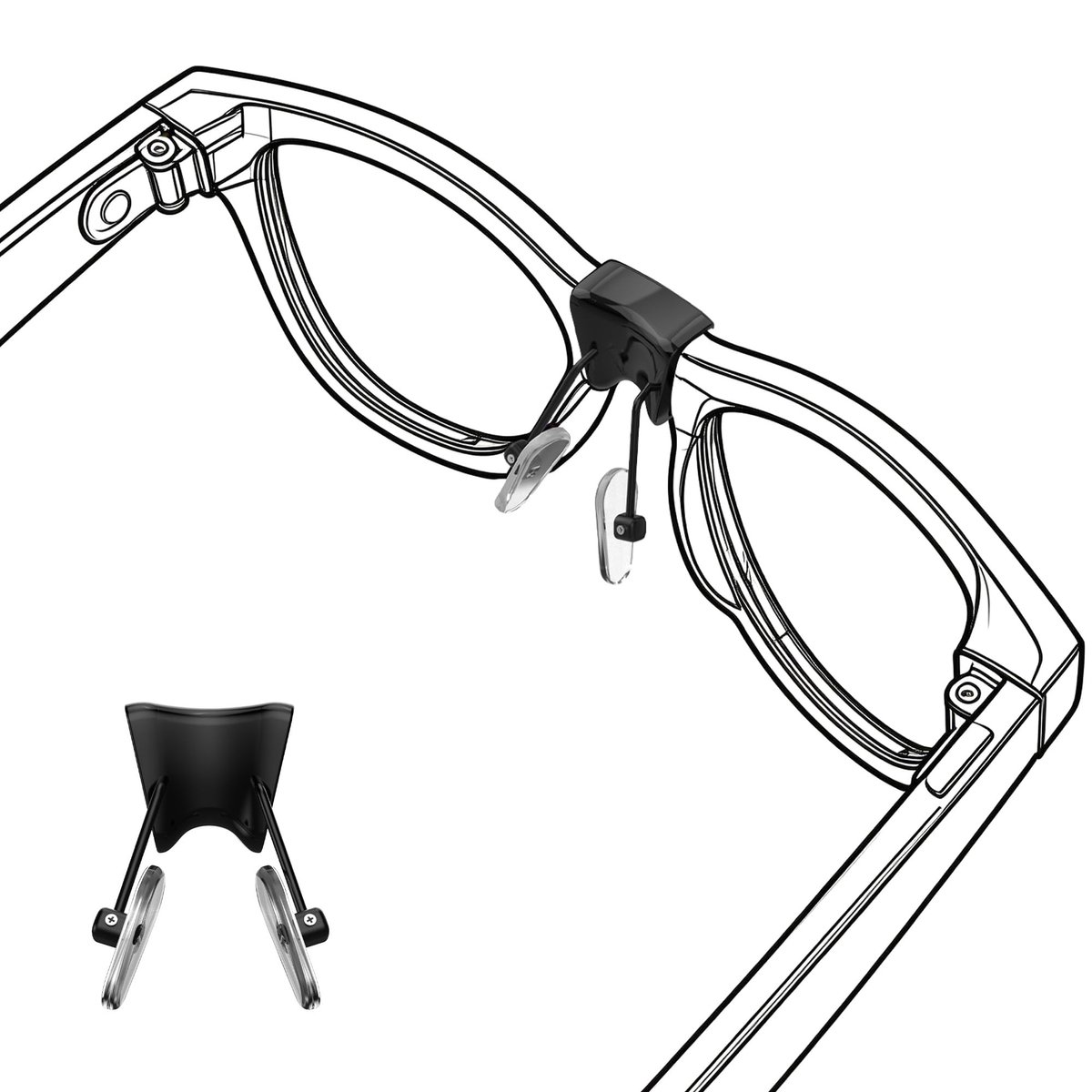 Solidchoice - Silicone Neussteunen voor Smart Brillen (Split Type)