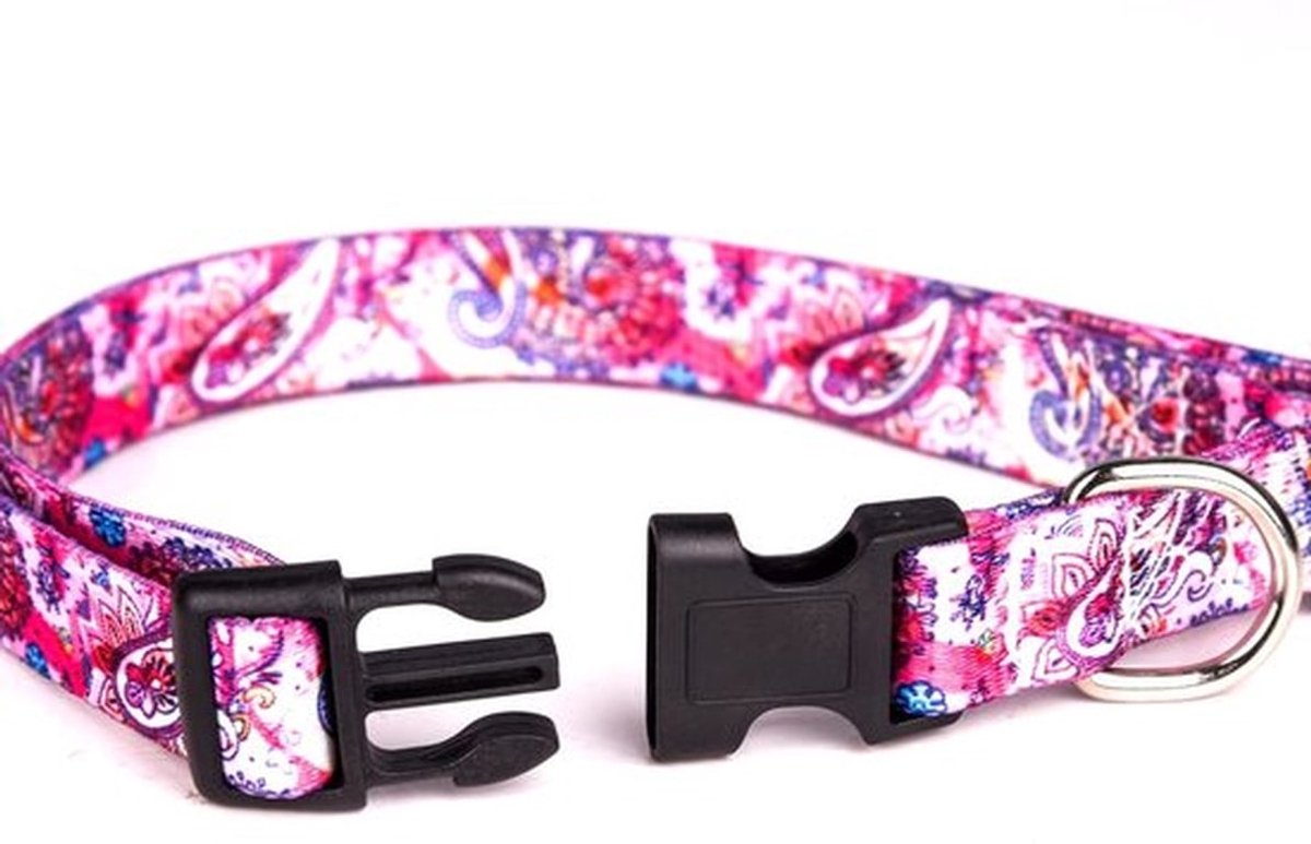 Hondenhalsband Verstelbaar - Hondenhalsband voor Kleine/Middelgrote/Grote Honden - Zacht Polyester - Bloemenpatroon - Duurzaam - Maat XL 43-71 cm - Hondentuig