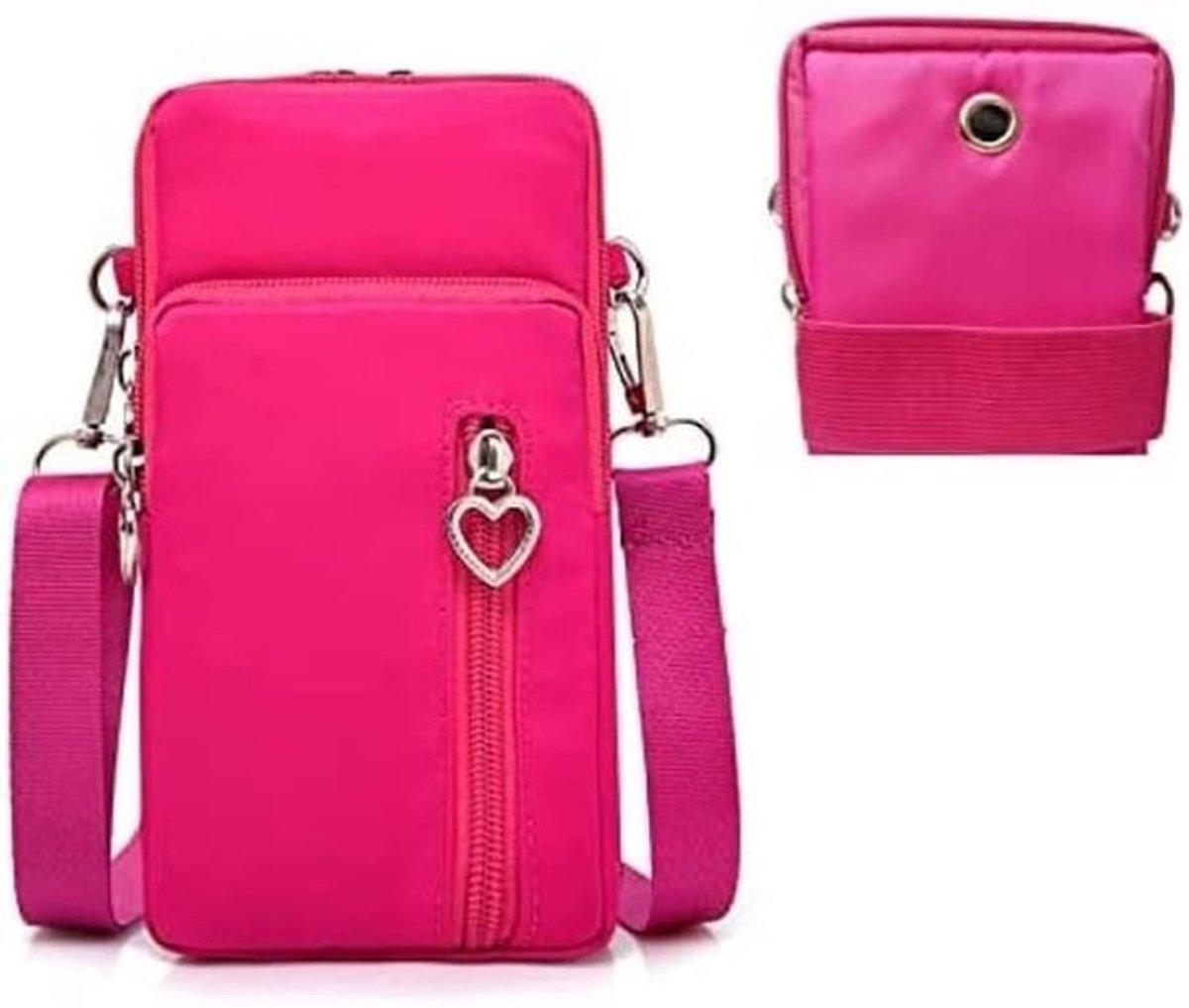 Mobile Phone Shoulder Bag - Nylon Schoudertas - Compact en stijlvol - Rood - Draagbare telefoon tas - Ideaal voor dagelijks gebruik - Ges...