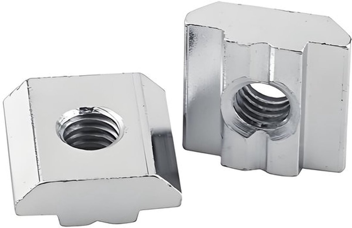 T-moer 50 stuks - Aluminium Profiel Moer - Sliding T-slot Moer - T-Noten voor Accessoires - CNC Machine - Met Duidelijke Doos - Bevestigingsmoer
