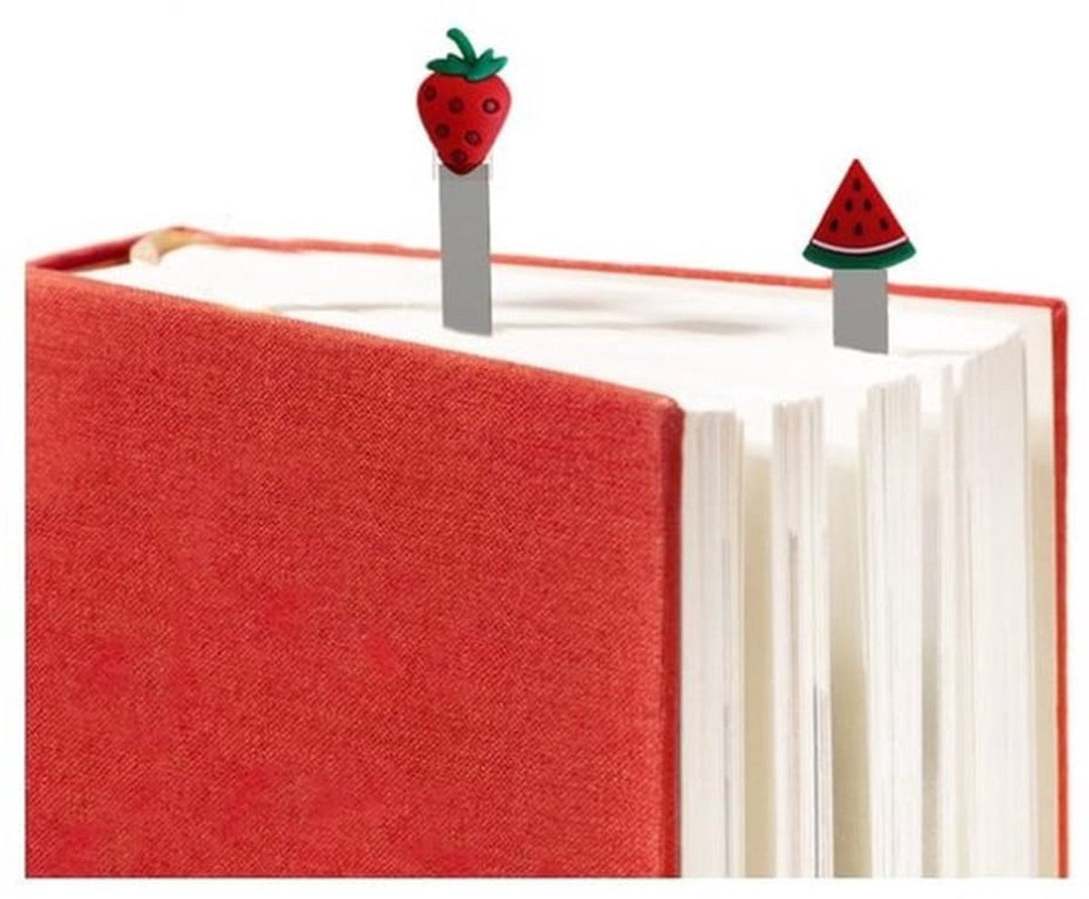 ARFUKA Bladwijzers aardbei en watermeloen ontwerp bladwijzer lezen boek markers geschenken voor vrouwen, kinderen, tieners meisjes, lezers en boekenliefhebbers Pack van 2
