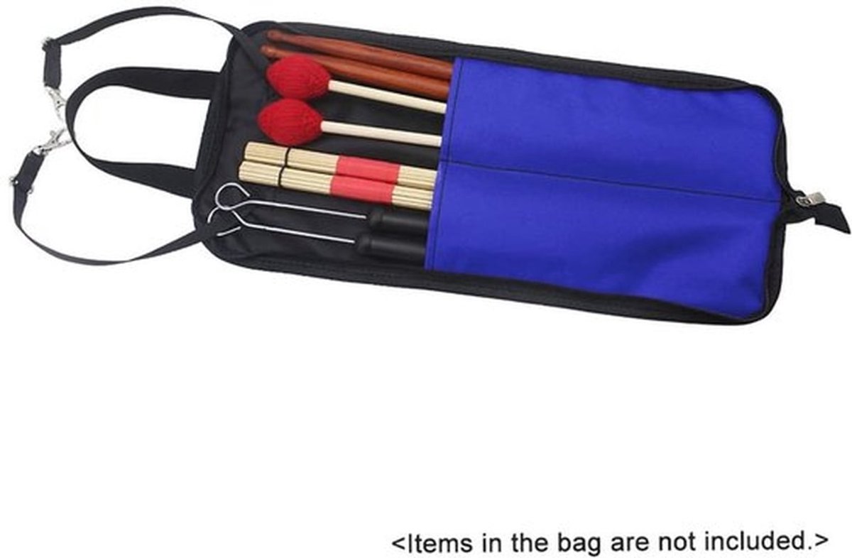 Stokkentas Waterdicht - Drumstokbeschermtas - Drumaccessoires - Opbergruimte voor Stokken - 2 Compartimenten - Hoogwaardig 600D-Materiaal - Drumsticktas