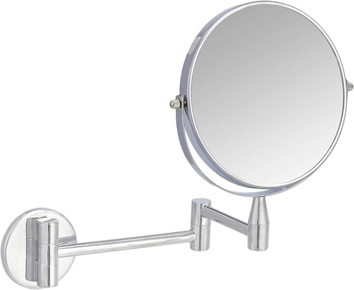 Zelora Make-upspiegel voor Wandmontage - Rond - 1x/5x Vergroting - Verchroomd