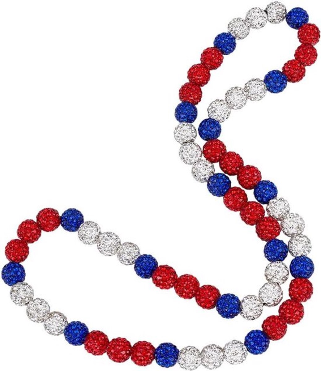- Honkbalketting met parels en strassteentjes - Softbal halsketting - 10 mm kleikralen - Coole kettingen voor mannen - Sporters teamcadeau - Strass - Geschikt voor baseballdruppels, kleur of model - PH halsketting