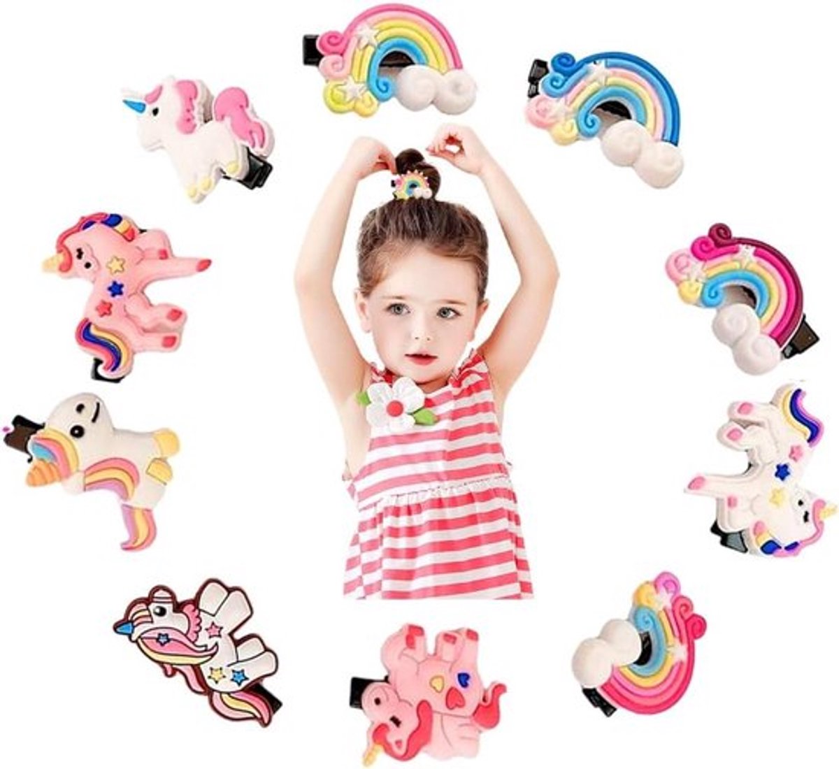 Haarspelden - Meisjes - Set van 10 - Eenhoorn - Schattig - Baby's, Meisjes, Dames - Geschikt voor Alle Haartypes - Diverse Kleuren