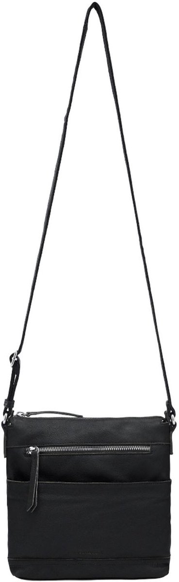 FREDsBRUDER Leren schoudertas Pocket Play Collection Crossbag With Zip-Pockets Black zwart