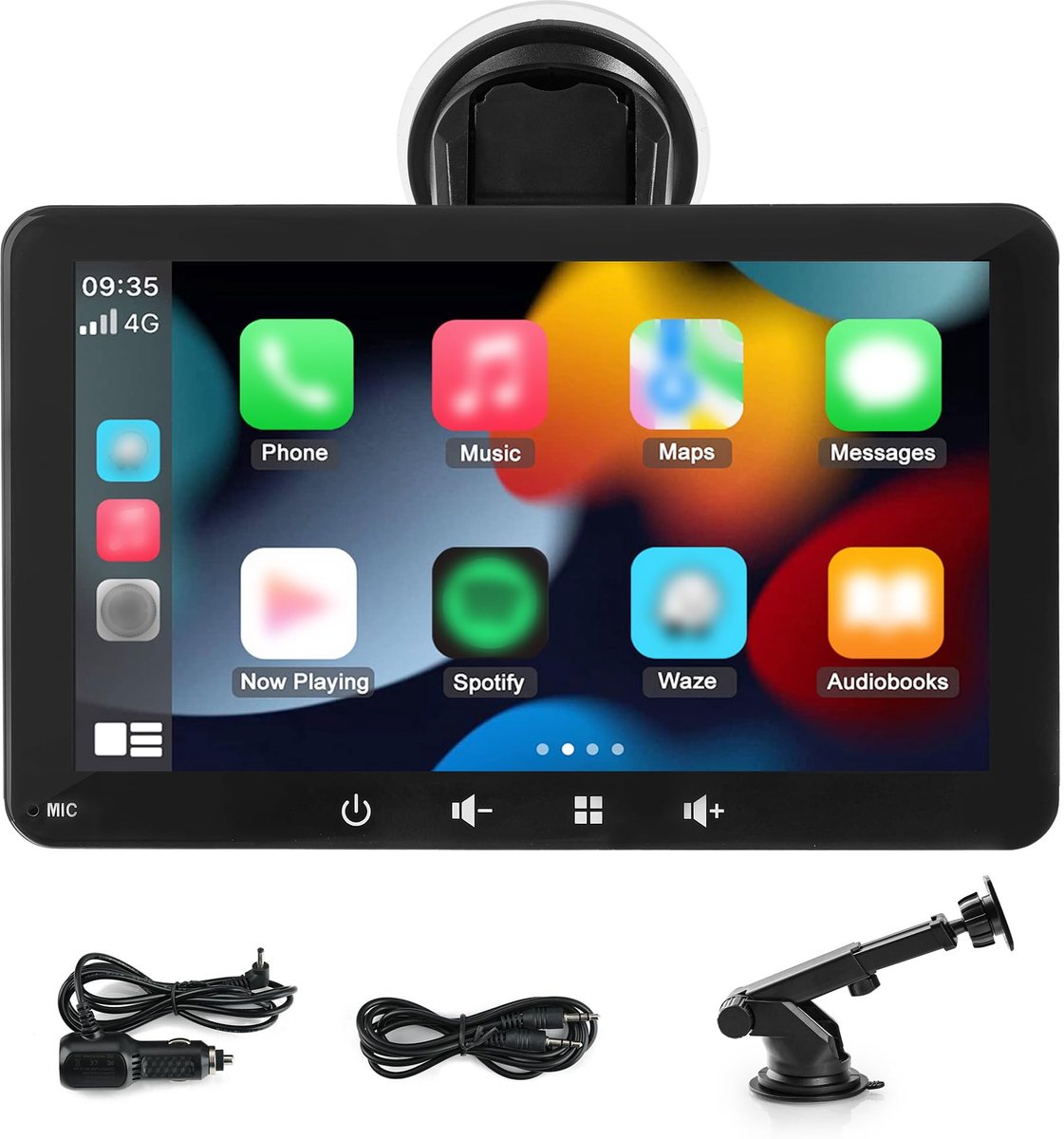 CarPlay Scherm 7 Inch – Draadloos Apple CarPlay – Bluetooth, AUX & Navigatie – Voorruitmontage