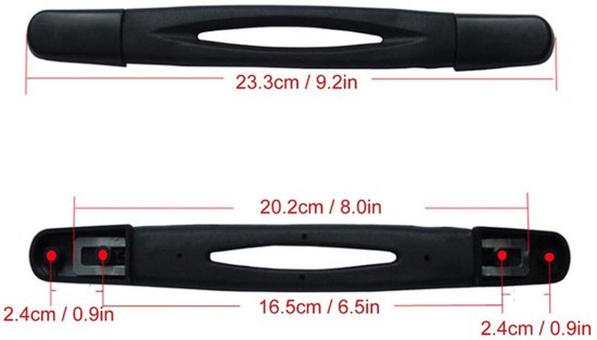 Bagagehandgreep Vervanging - Flexibel/Verstelbaar - Handgreep 23,3 Cm - Comfortabel - Geschikt voor Koffer/Bagage - Kofferhandgreep