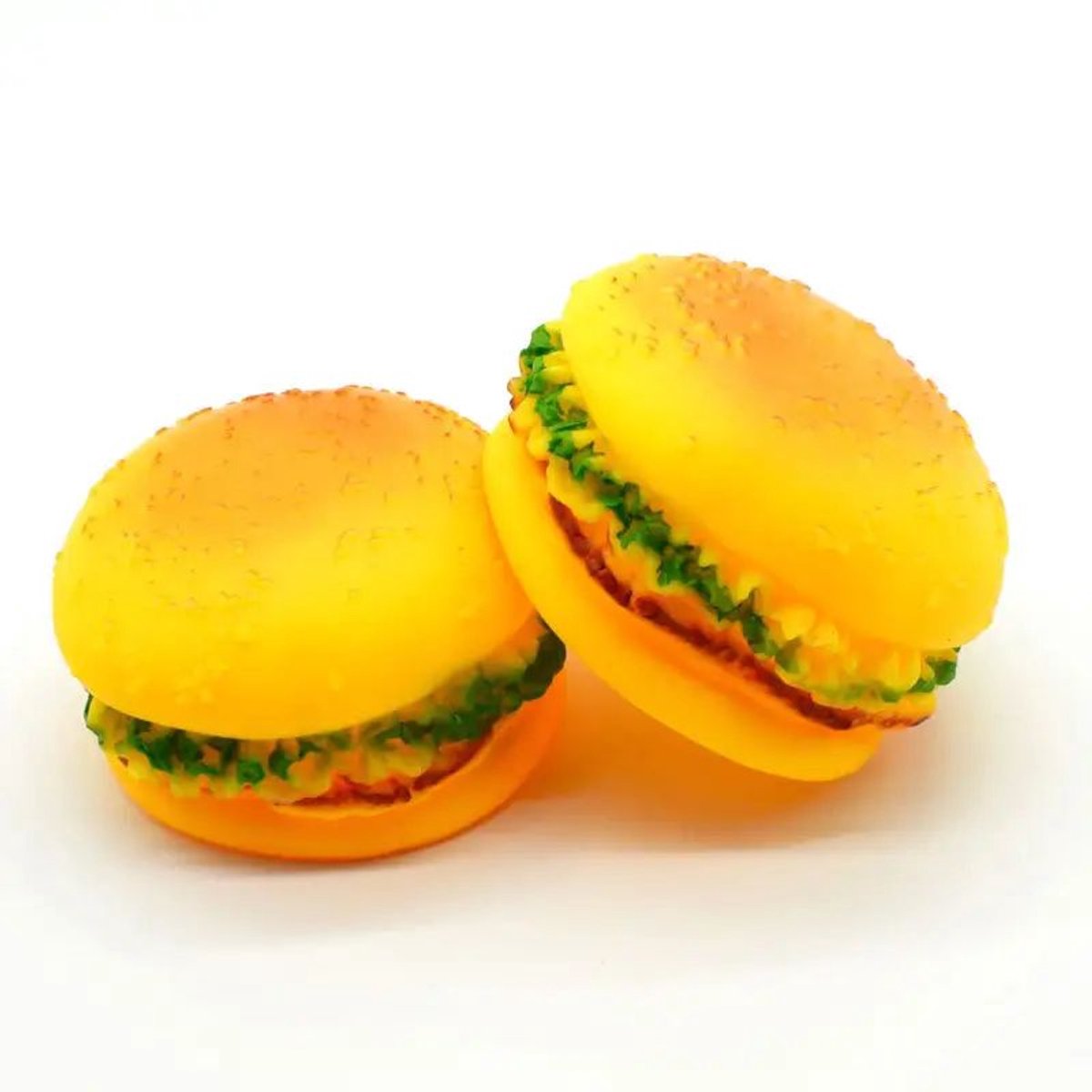 Piepend hondenspeeltje Hamburger 9 cm