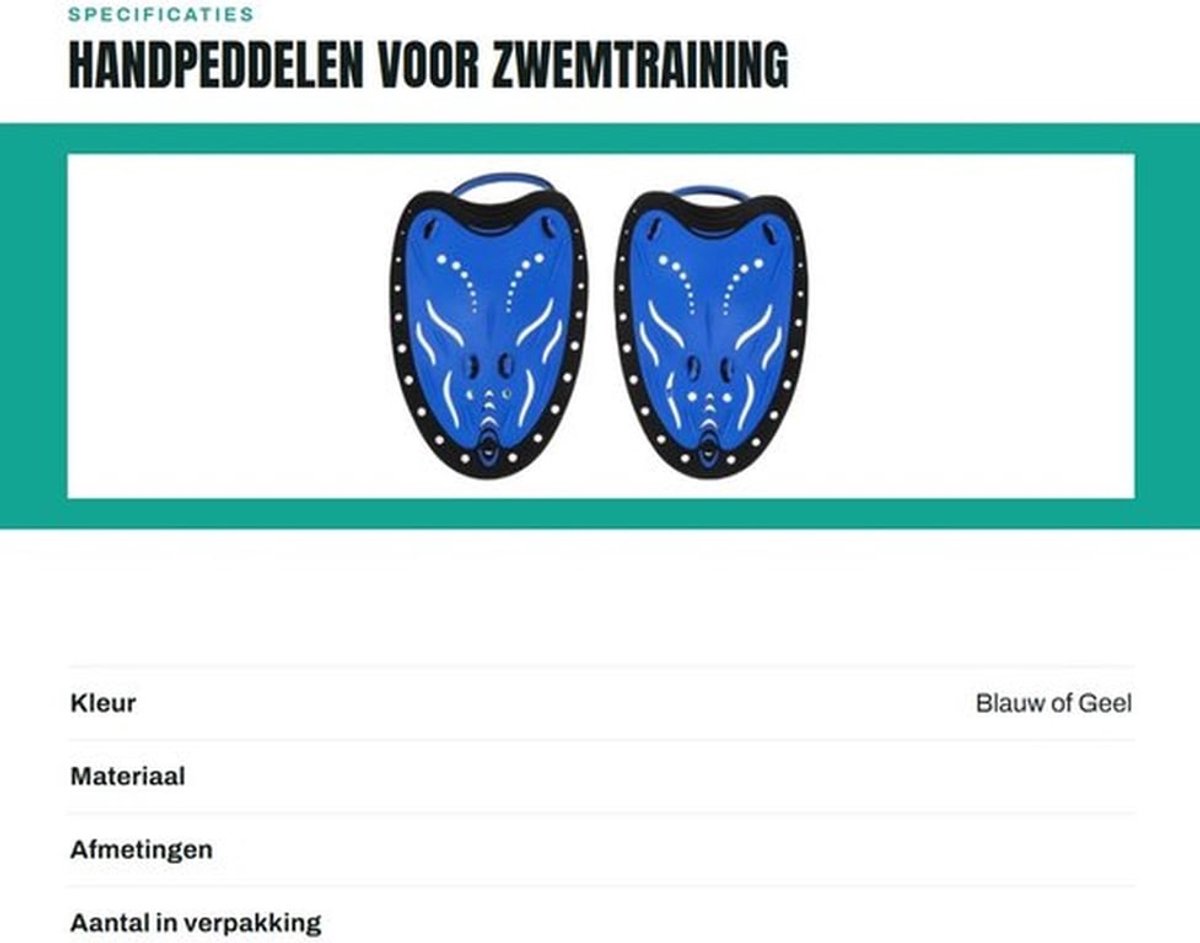 Zwemvliezen Handpeddelen - Trainingsvinnen - Duikuitrusting - Ideaal voor Zwemmen/Duiken/Snorkelen - Maat M/L - Hoogwaardige Materialen - Handzwemvliezen