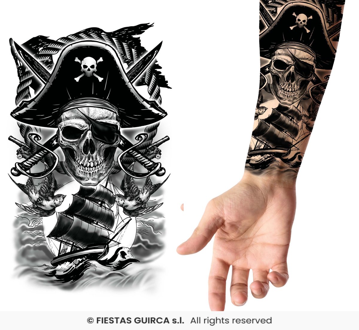Neptattoo Piratenschedel