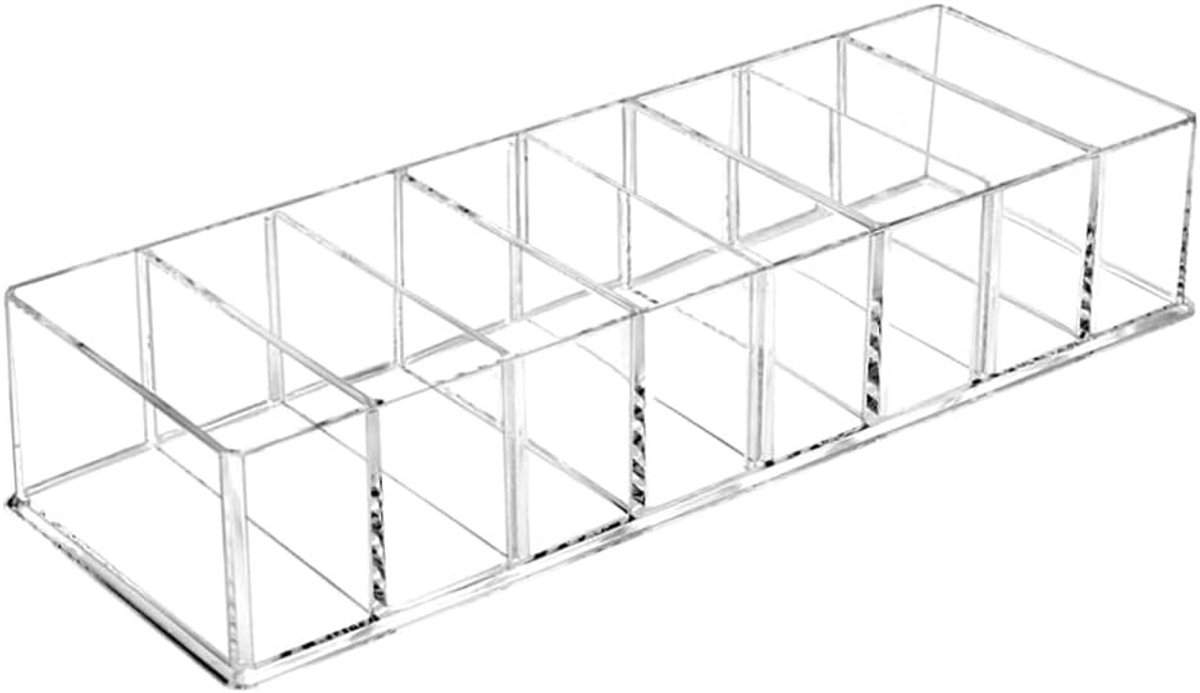 Doorzichtige Make-up Opbergdoos 25.5 x 9 x 4.8 cm - Make-up Organizer, Plastic Opbergbox voor Cosmetica en Schoonheidsspullen