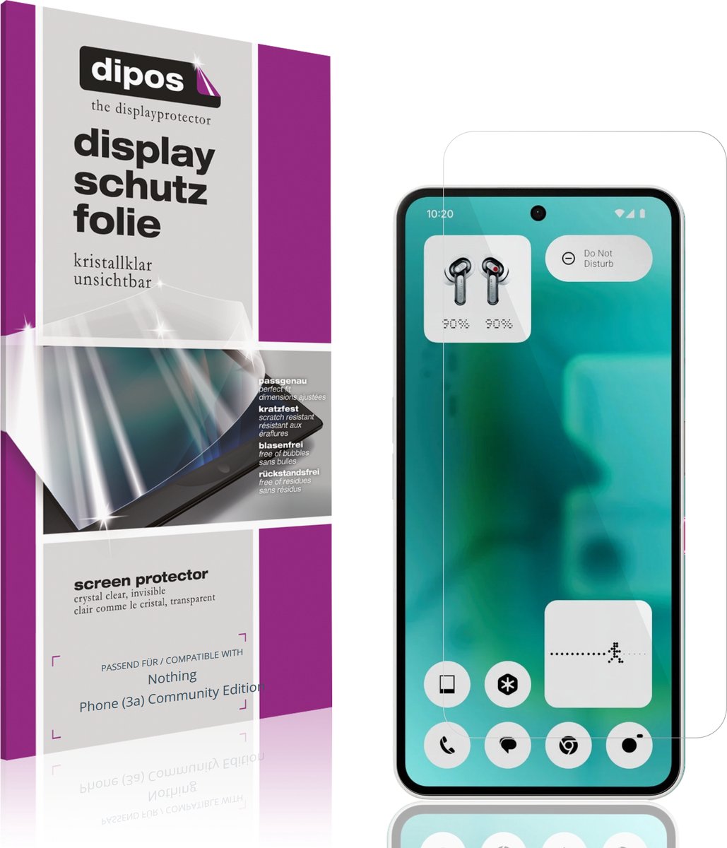dipos – 4x Beschermfolie geschikt voor Nothing Phone (3a) Community Edition | Krasbestendige & heldere Screenprotector Ultra-Thin