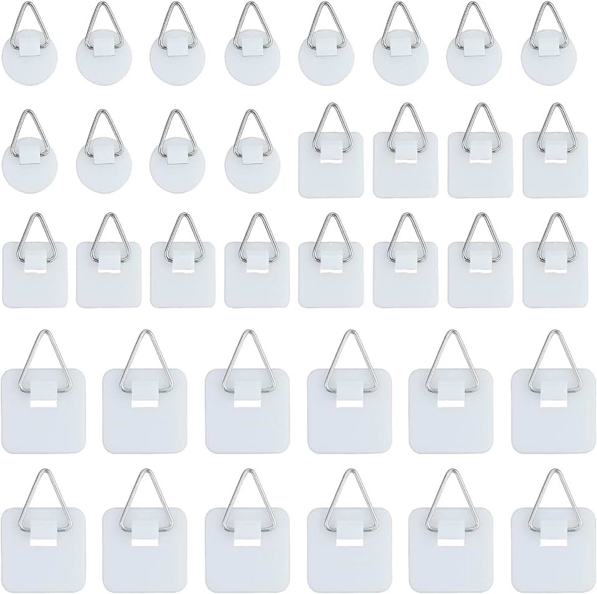 36 stuks fotohangers, fotohaken, zelfklevend om te plakken, plakspijkers voor fotolijsten, hangers voor foto's, posters, foto's, schilderijen, karton, drie maten