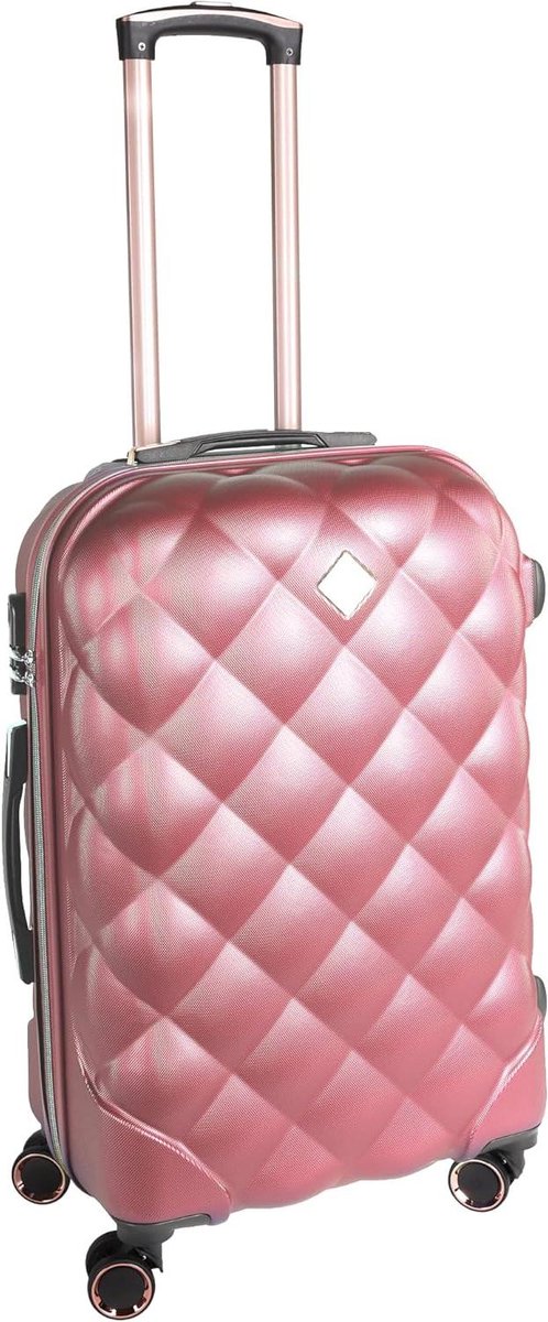 Reiskoffer M - Hardcase Koffer - Veilig Reizen - Krasbestendig ABS - 67 cm - Roze