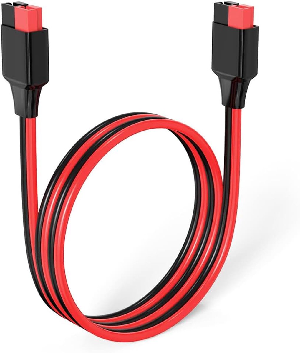 Anderson Verlengkabel, 12AWG Zonne-Verlengkabel Anderson Stekker voor Draagbare Energiecentrale Zonnegenerator Zonnepaneel(60cm) | 45A batterij connector kabel met gevlochten vertind koperdraad voor batterijsystemen, campers en power apparatuur.