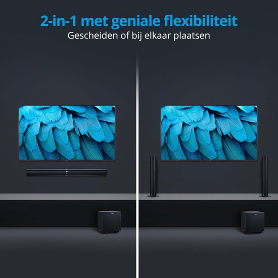 Soundbar met subwoofer - Home cinema - Film en muziek - Draadloze bas - 2.1 kanaals - Zwart — afbeelding 3