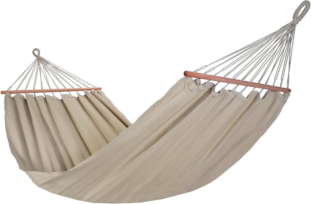 Hamonck - Hangmat - Ontspannen Buiten - Sneldrogend - 140 x 300 cm - Taupe