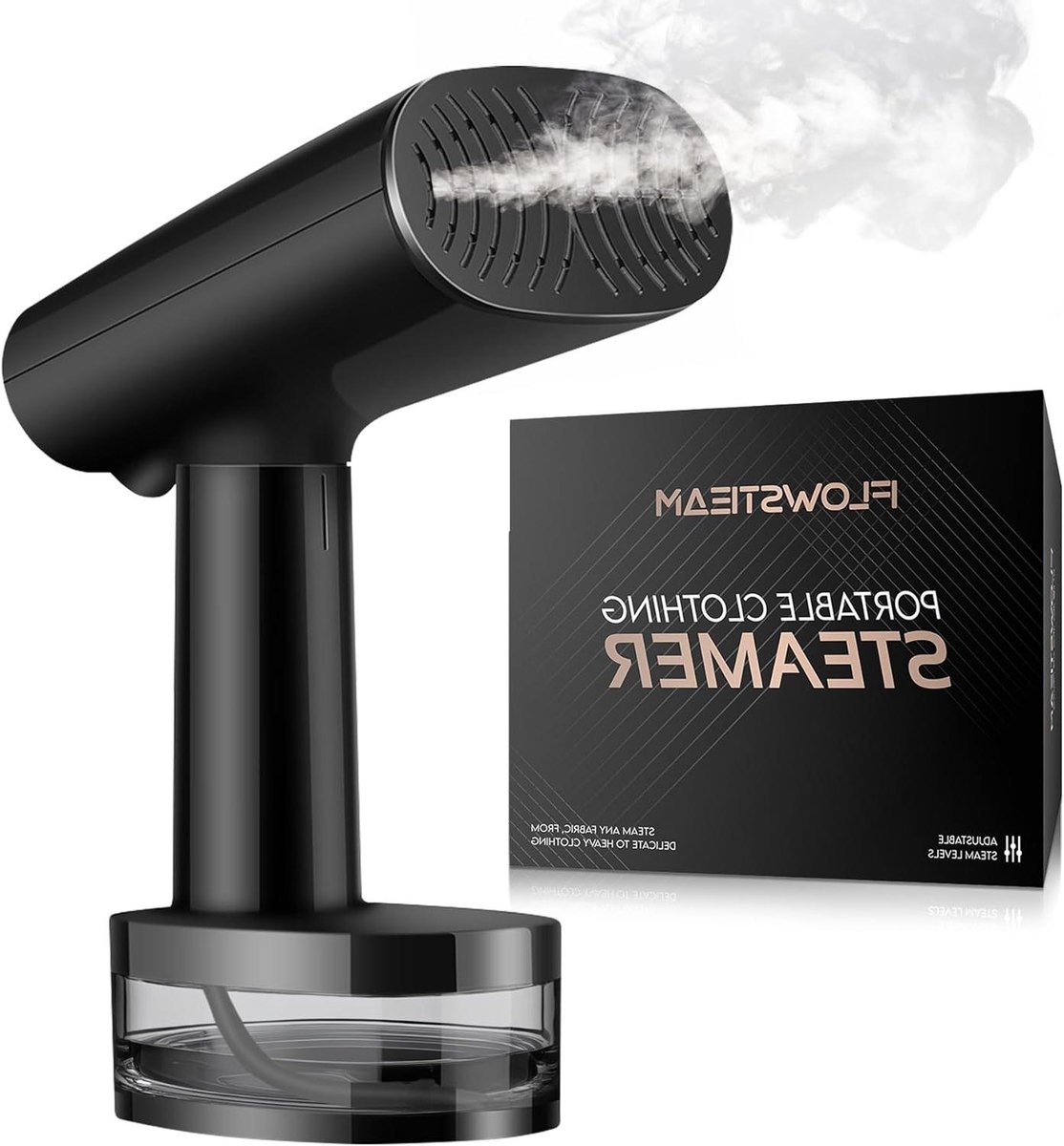 Luxe Kledingstomer - Handstomer - Kreukels Verwijderen - Snelle Opwarming - 370ml Tank - Mat Zwart