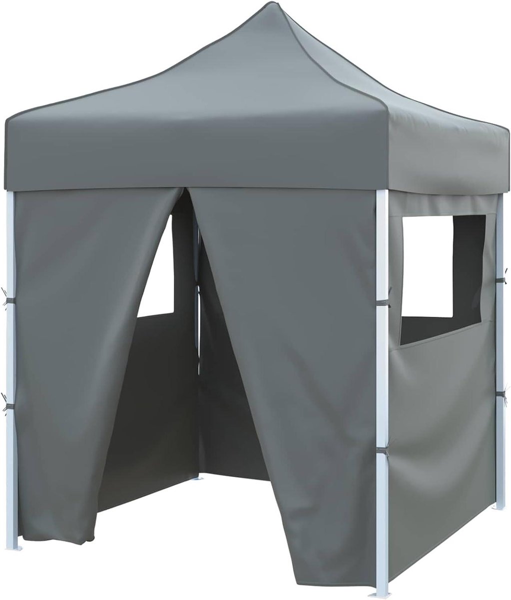 Tuinpaviljoen - Pop-up tent - Feesten organiseren - Waterafstotend Oxford - 200x200x306cm - Zwart