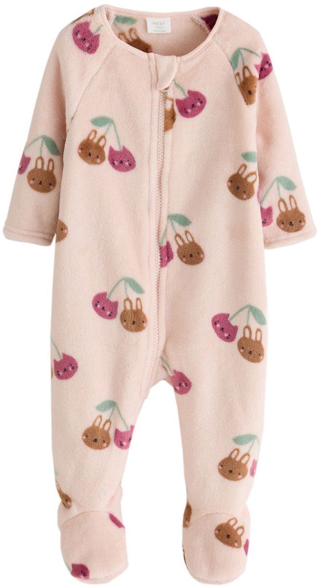 Next - Meisjes - Fleece babypyjama met tweewegrits - Roze