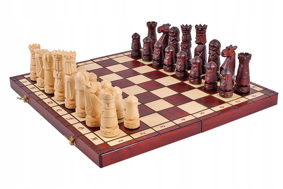Luxe Houten Kasteel Schaken, Handgesneden 50x50cm, Nederlands Product